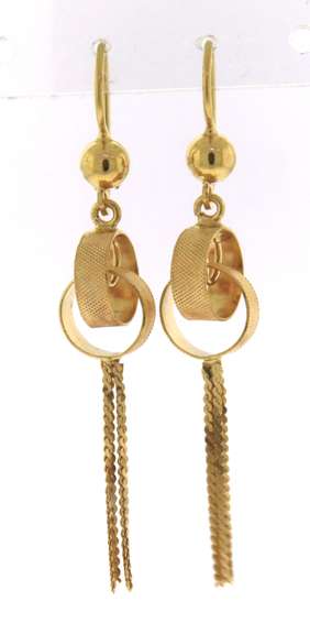 Handsome 18kt Double Loop Tassle Earrings