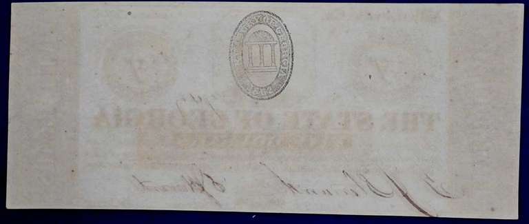 January 15th 1862 Milledgeville GA Five Dollars, Uncirculated.