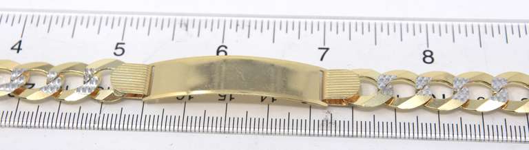 Men's Yellow Gold Diamond Cut Bracelet