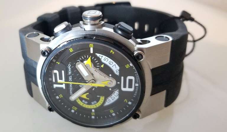 Italian sport men’s watch Officina Del Tempo Chrono Swiss Movement, Sapphire crystal, 100M water resistance