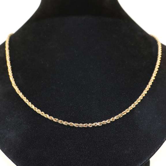 Pure 14kt Yellow Gold Spiral Chain Necklace
