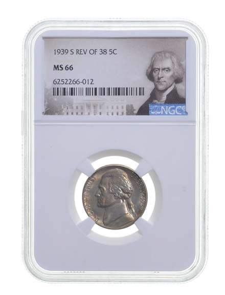 MS66 1939-S Jefferson Nickel - REV Of 38 - Graded NGC