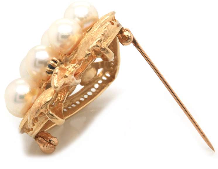 14K Pearl and Sapphire Grape Cluster pendant / brooch
