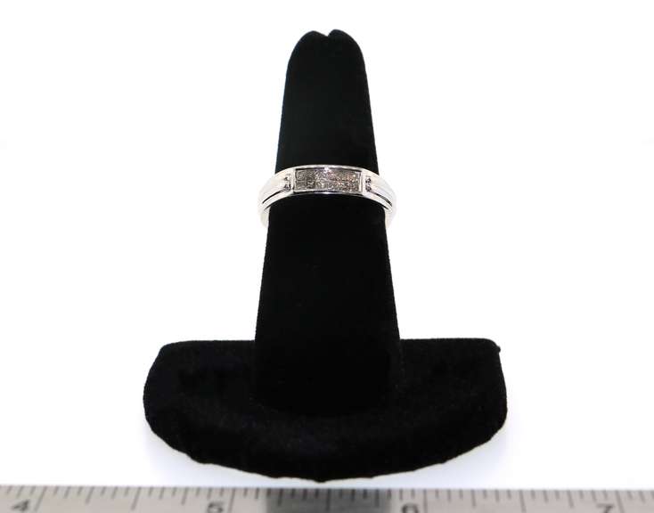 Contemporary 14kt White Gold Ring with Channel set Diamonds