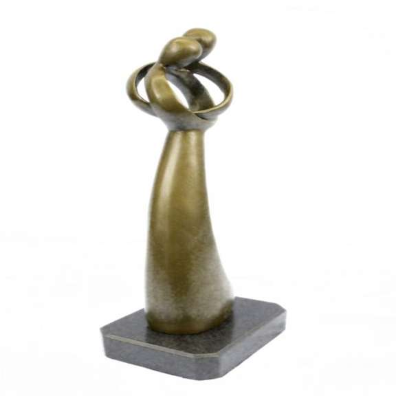 Male and Female Kissing Bronze Sculpture Marble Base Figurine