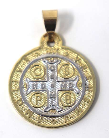 San Benito Yellow Gold Religious Pendant
