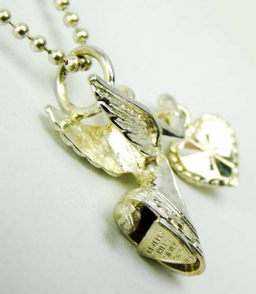 Vintage Sterling Christmas Angel Pendant & Chain
