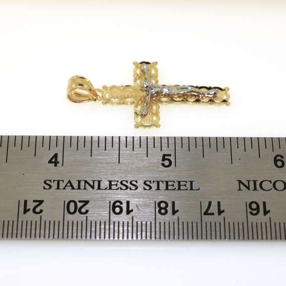 14kt White and Yellow Gold Crucifix Pendant