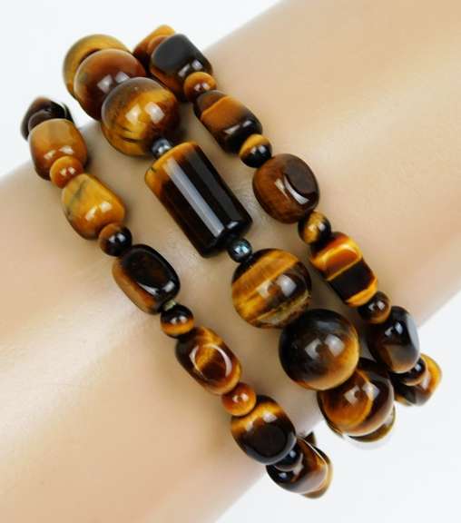 3 Tiger Eye Stretch Bracelets