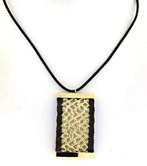 Gold and Leather Fancy Necklace