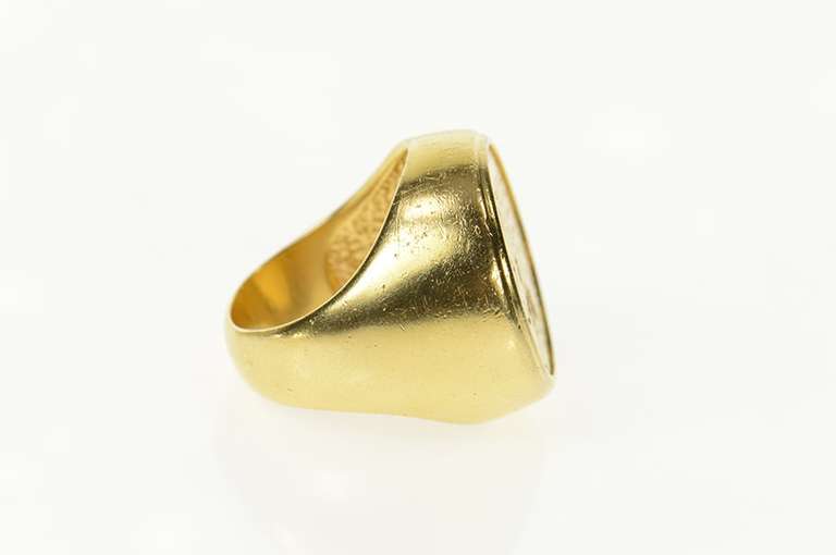 14K Yellow Gold 1912 Gold Indian Head $5 Half Eagle Coin Men's Ring