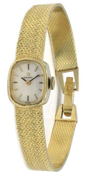 LADIES 14 KT GOLD OMEGA WATCH