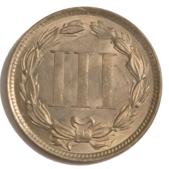 Sharp BU 1873 1873 Open 3 3 Cent Nickel