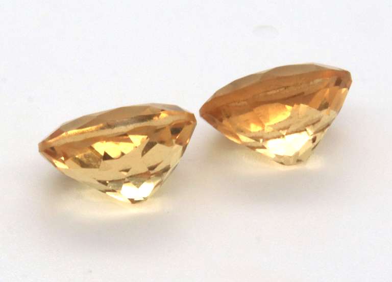 Stylish Pair of Oval Cut Citrine Gemstones, 6.68ct