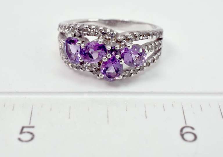 Vintage Style Amethyst Sterling Silver Ring