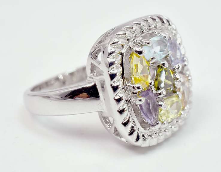 Multi-Gem Sterling Silver Ring