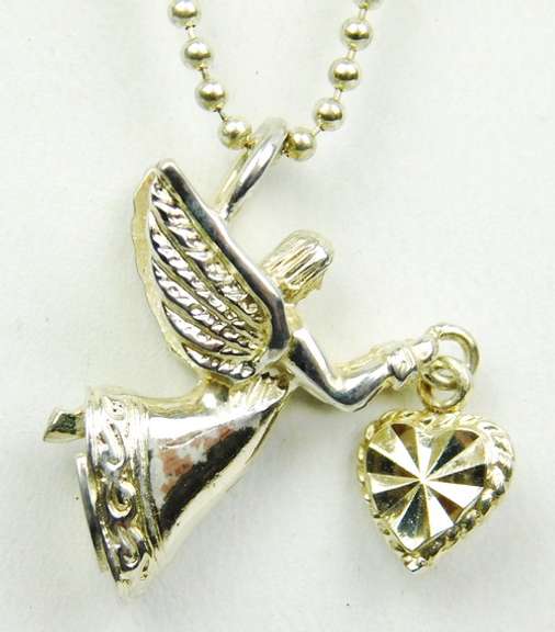 Vintage Sterling Christmas Angel Pendant & Chain