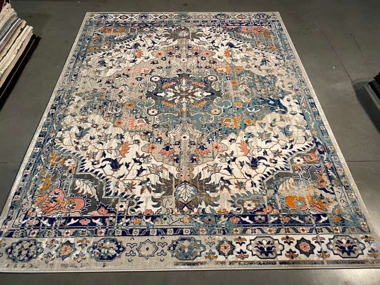 MAGNIFICENT VINTAGE REPRO DESIGN RUG 8x11