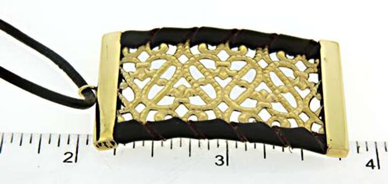 Gold and Leather Fancy Necklace