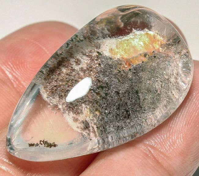 All natural 48.8ct rutilated Ghost Quartz