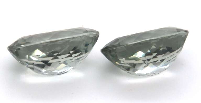 Vibrant Pair of Oval Cut Green Amethyst Gemstones, 23.60ct!