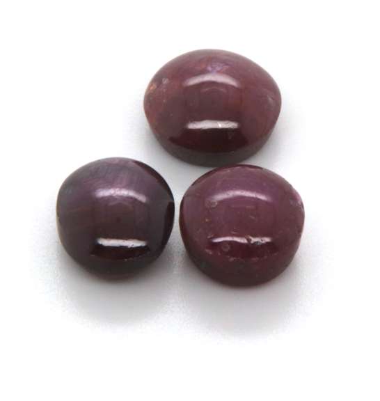 Great Group of 3 Star Ruby Cabochon gemstones, 20.56ct