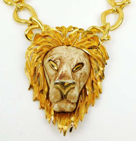 Vintage Razza 1970's Huge Lion Necklace