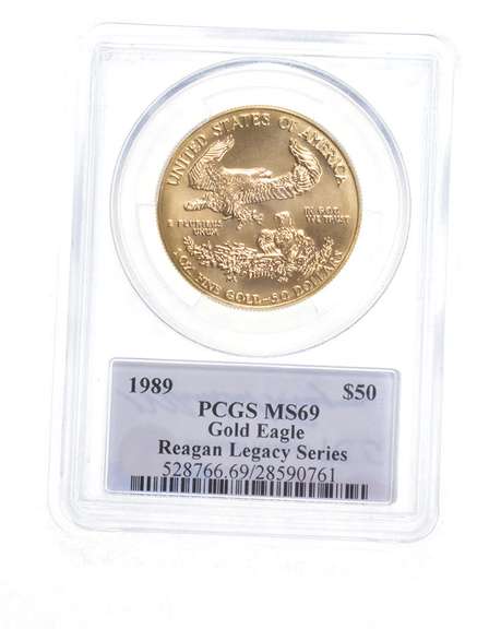 MS69 1989 $50 1 Oz. Gold American Eagle - Reagan Legacy Series - PCGS