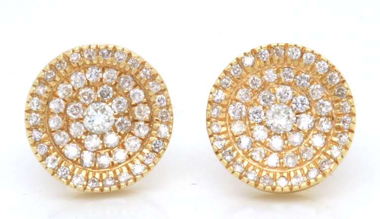 Dazzling Yellow Gold Diamond Earrings