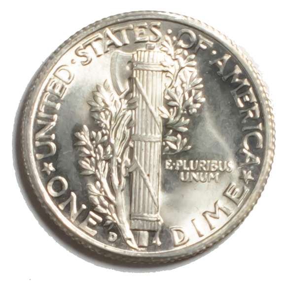 1940 D Gem Full Band Mercury Dime