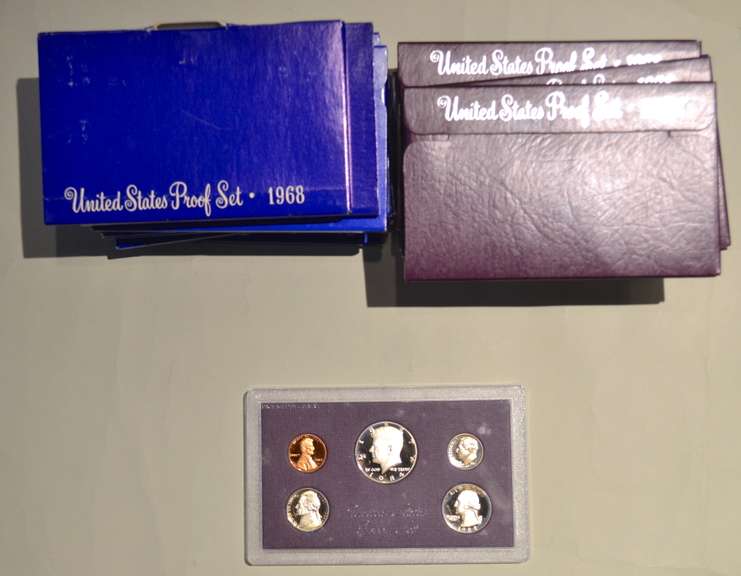 3 Each S Proof Sets 1968-1971 1984 3 Some with Silver3 Including Silver 2 Each S Proof Sets 1968