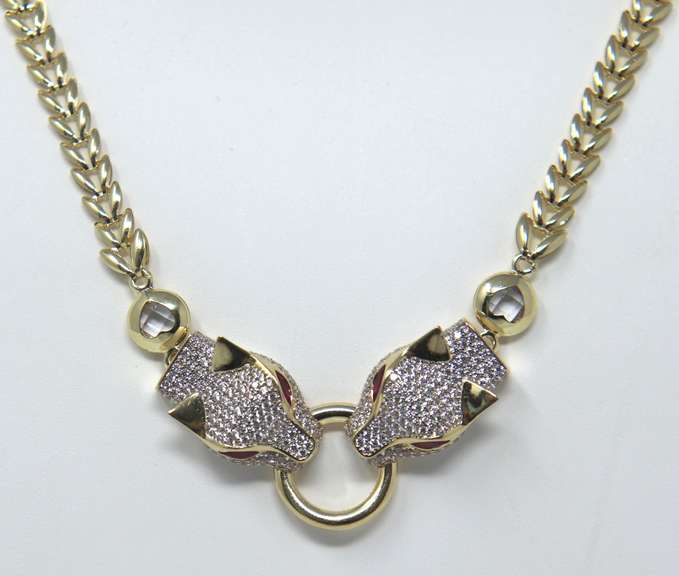Gorgeous 2 Tiger Heads Adjustable Necklace
