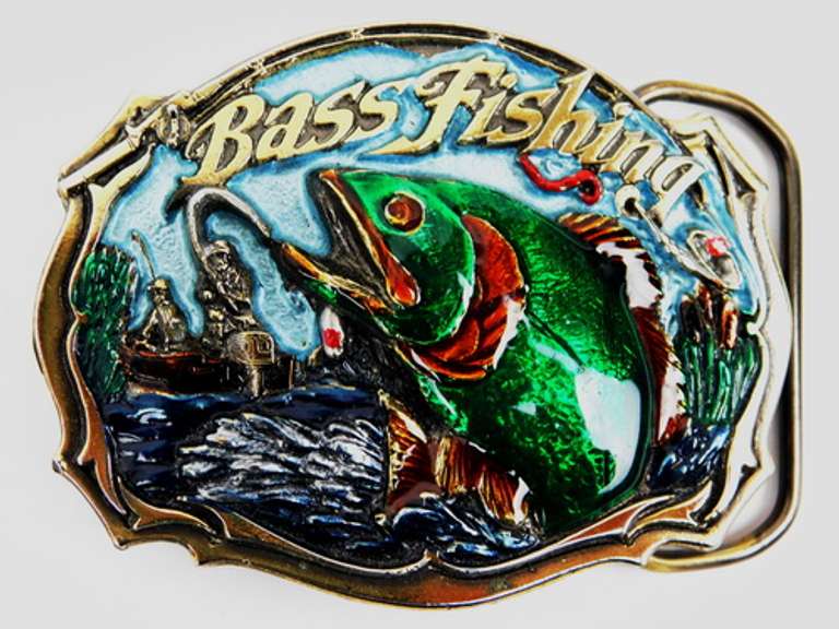 Enameled Bass Fishing Belt Buckle