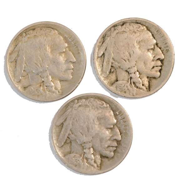 1913 T-1 & T-2 And 1914 Buffalo Nickels
