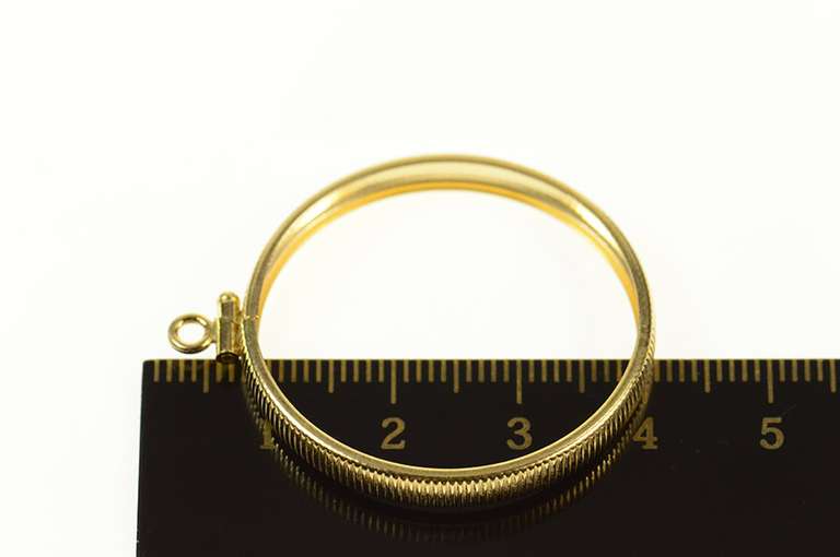 14K Yellow Gold 1 Oz. Chinese Gold Panda Coin Bezel Holder Pendant