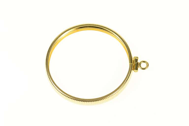 14K Yellow Gold 1 Oz. Chinese Gold Panda Coin Bezel Holder Pendant
