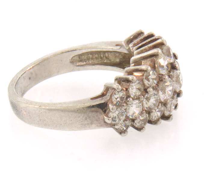 Sterling silver cluster ring with CZ
