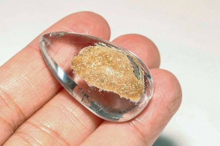 All natural 48.8ct rutilated Ghost Quartz