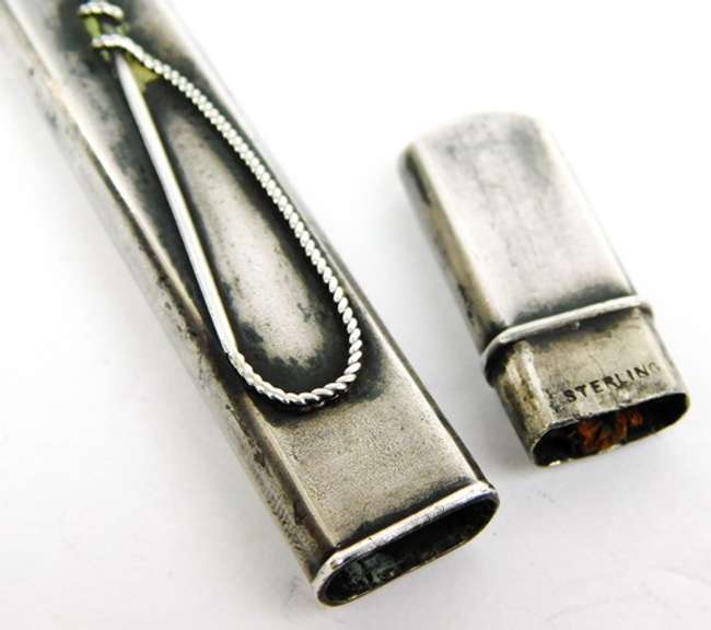 Antique Sterling Equestrian Pencil or Needle Case