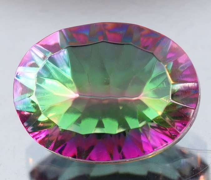 Rainbow color 10.08ct concave cut Mystic Quartz