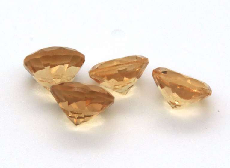 Sublime Group of 4 Round Cut Citrine Gemstones, 6.97ct