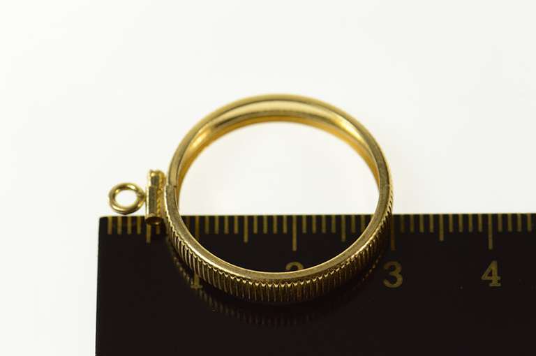 14K Yellow Gold British Pound 1 Lb Coin Bezel Holder Charm/Pendant