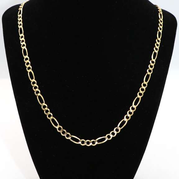 Brilliant 14kt Yellow Gold Figaro Chain Necklace