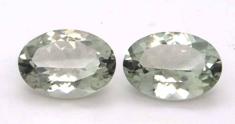 Unbelievable 20.05ct Pair of Oval Cut Green Amethyst Stones
