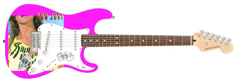 Jon Bon Jovi Autographed Signed Custom Photo Graphics Guitar ACOA