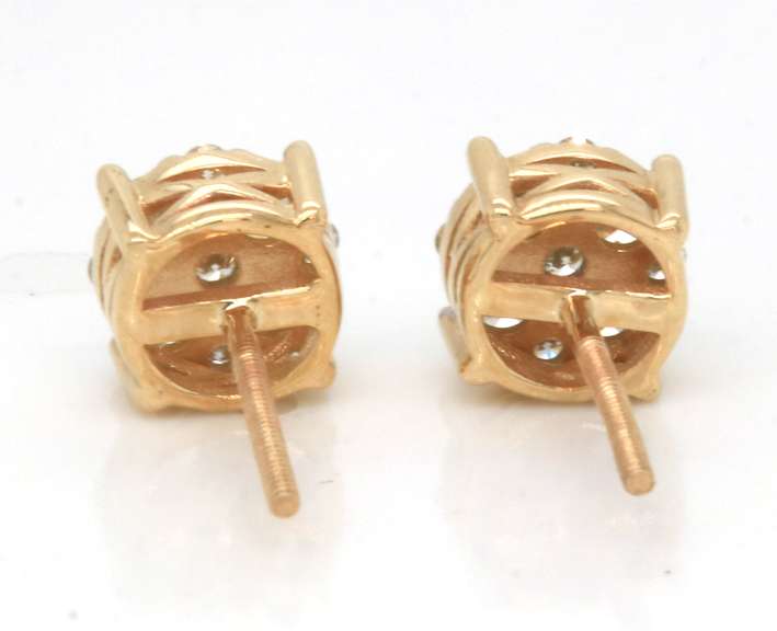 Brilliant Yellow Gold Diamond Earrings