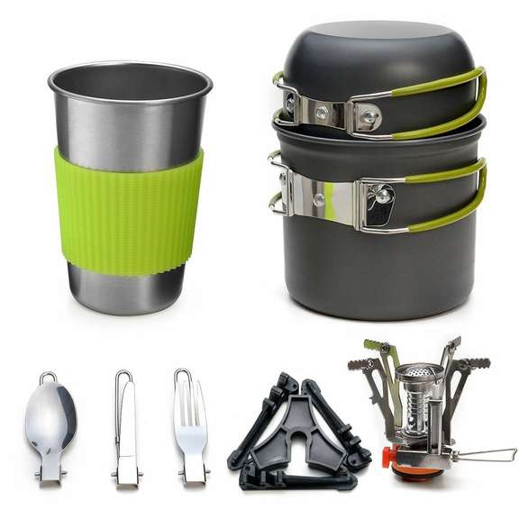 10 Pcs 1-2 People Camping Cookware Set