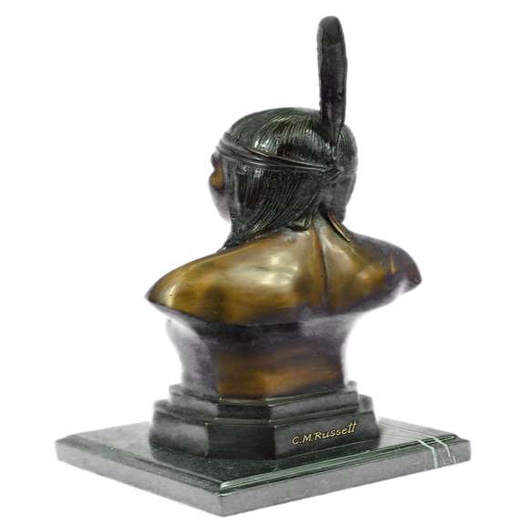 Chief Bust Bronze Sculpture