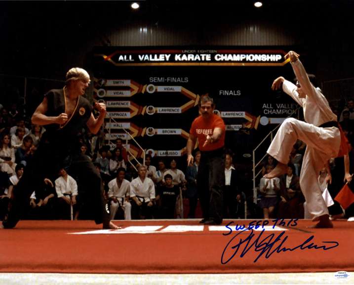 Ralph Macchio Autographed Karate Kid Sweep This 16x20 Photo ACOA