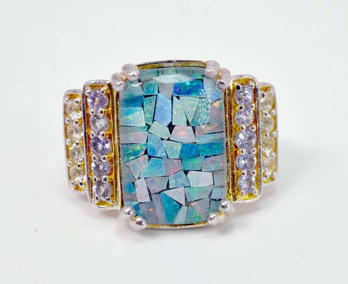 Unique Mosaic Sterling Silver Ring